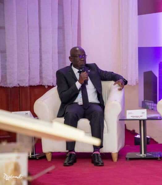 Dr. MKO Balogun sharing his ideas at a speaking engagement